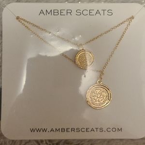 Amber sceats double coin necklace